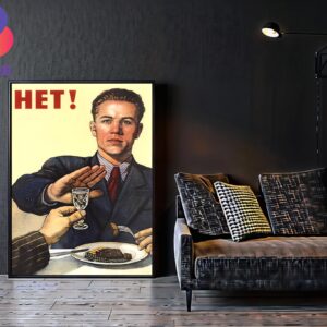 HET Soviet Anti Alcohol Propaganda 1954 Home Decor Poster Canvas