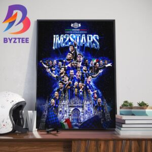 IM 2 Stars Collection 20 Italian Champions Inter Milan Campioni D’Italia 2023-2024 Home Decor Poster Canvas
