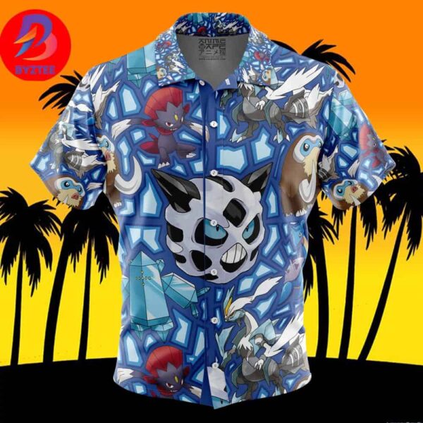 Ice Type Pokemon Pokemon For Men And Women In Summer Vacation Button Up Hawaiian Shirt
