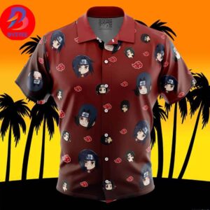 Itachi Uchiha Pattern Naruto For Men And Women In Summer Vacation Button Up Hawaiian Shirt