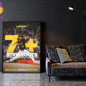 Jared Jones Pittsburgh Pirates 7 Plus Strikeouts In Each Of His Three Career Games MLB Home Decor Poster Canvas
