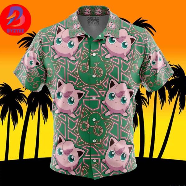 Jigglypuff Pokemon For Men And Women In Summer Vacation Button Up Hawaiian Shirt