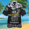 Las Vegas Raiders NFL Baby Yoda Name Personalized Tropical Hawaiian Shirt For Men And Women