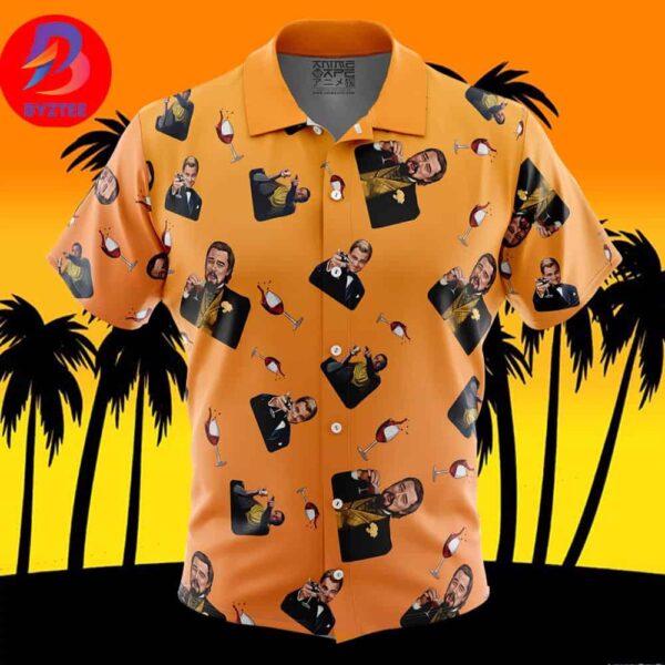 Leonardo DiCaprio Meme Pattern For Men And Women In Summer Vacation Button Up Hawaiian Shirt