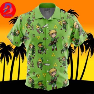 Link Pattern Legend of Zelda For Men And Women In Summer Vacation Button Up Hawaiian Shirt