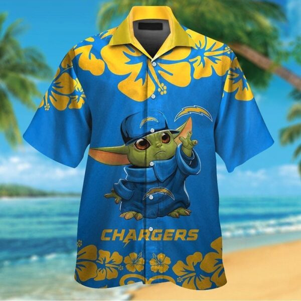 Los Angeles Chargers NFL Baby Yoda Tropical Hawaiian Shirt For Men And Women