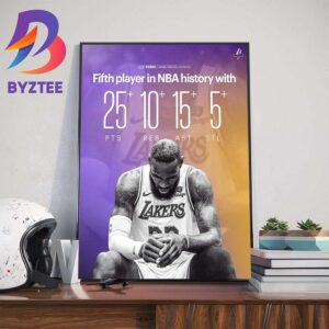 Los Angeles Lakers LeBron James 5th Player In NBA History Home Decor Poster Canvas