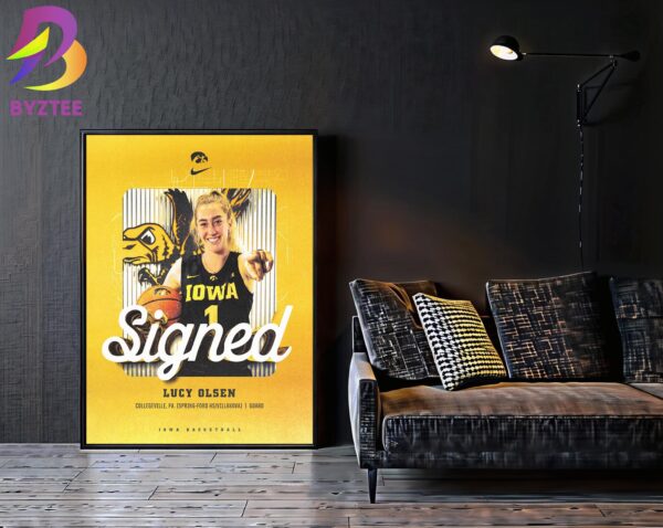 Lucy Olsen Signed Iowa Hawkeyes Womens Basketball Collegeville PA Home Decor Poster Canvas