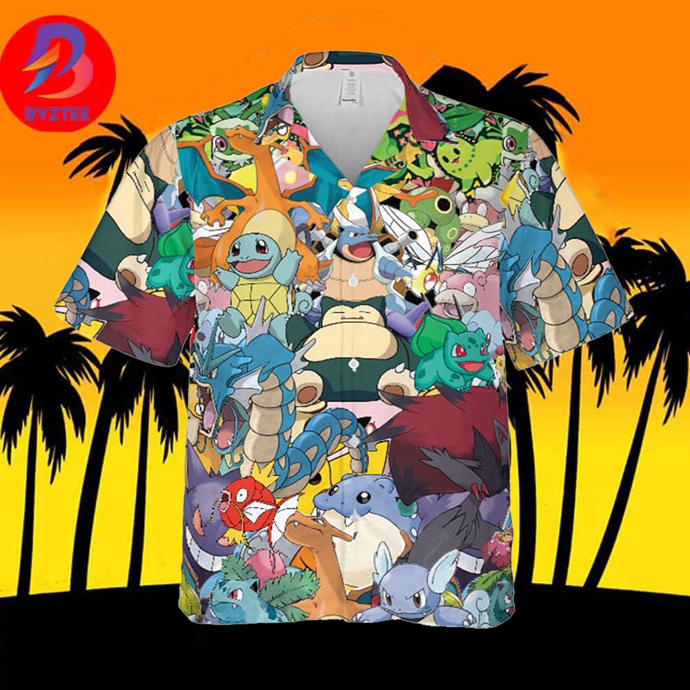 Magical Creatures Pokemon For Men And Women In Summer Vacation Button Up Hawaiian Shirt Magical Creatures Pokemon For Men And Women In Summer Vacation Button Up Hawaiian Shirt