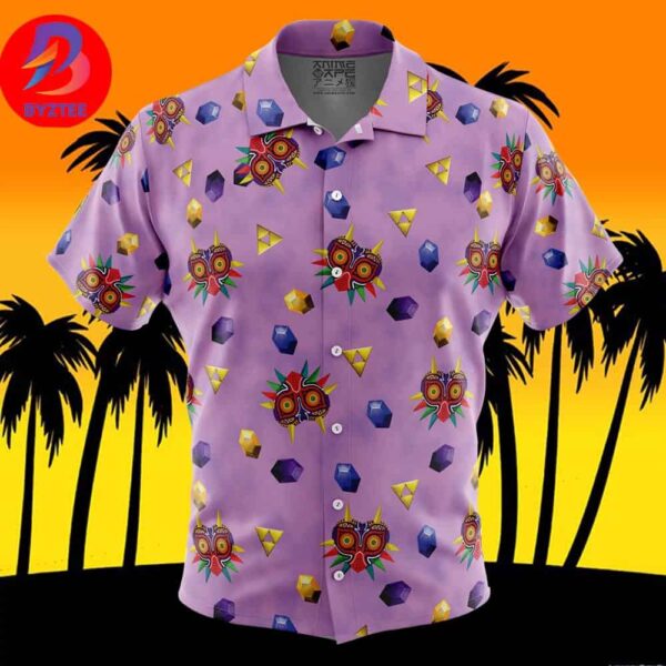Majoras Mask Legend of Zelda For Men And Women In Summer Vacation Button Up Hawaiian Shirt