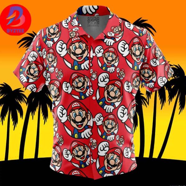 Mario Super Mario For Men And Women In Summer Vacation Button Up Hawaiian Shirt