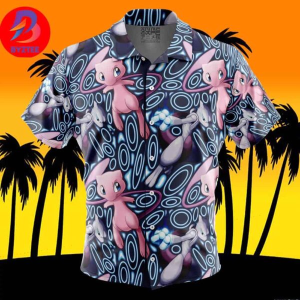 Mew x Mewtwo Pokemon For Men And Women In Summer Vacation Button Up Hawaiian Shirt