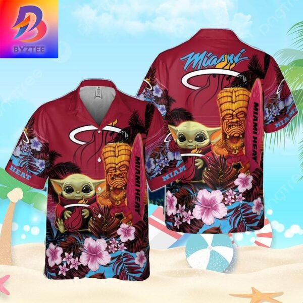 Miami Heat Baby Yoda National Basketball Association Hawaiian Shirt For Men And Women
