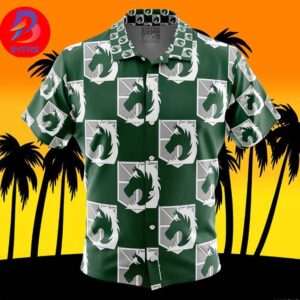 Military Police Attack on Titan For Men And Women In Summer Vacation Button Up Hawaiian Shirt