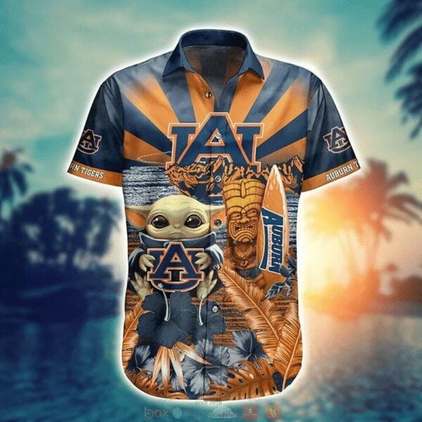 NCAA Auburn Tigers Baby Yoda Trendy Aloha Hawaiian Shirt For Men And Women