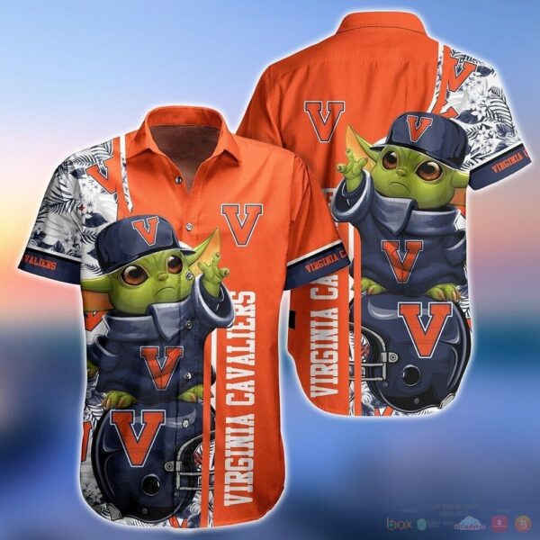 NCAA Virginia Cavaliers Baby Yoda Trendy Aloha Hawaiian Shirt For Men And Women