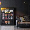 NFL Draft Logos From 1990 To 1999 Home Decor Poster Canvas