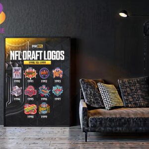 NFL Draft Logos From 1990 To 1999 Home Decor Poster Canvas