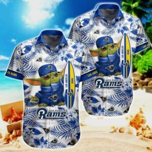 NFL Los Angeles Rams Baby Yoda Style Hot Summer Trendy Aloha Hawaiian Shirt For Men And Women