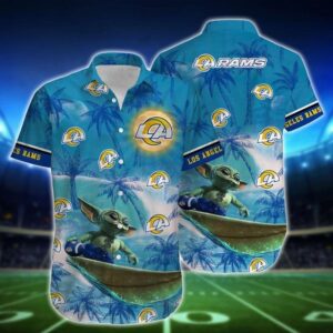 NFL Los Angeles Rams Baby Yoda Style Hot Trends Summer Trendy Aloha Hawaiian Shirt For Men And Women