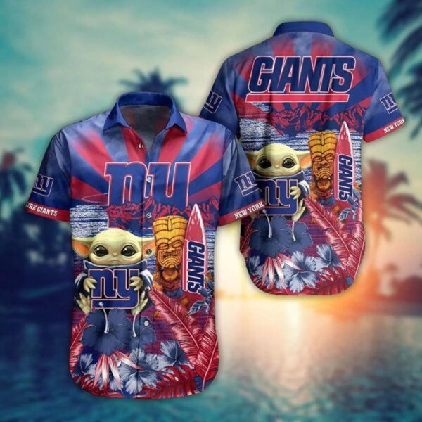 NFL New York Giants Baby Yoda Trendy Aloha Hawaiian Shirt For Men And Women
