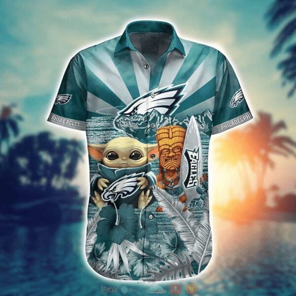 NFL Philadelphia Eagles Baby Yoda Trendy Aloha Hawaiian Shirt For Men And Women