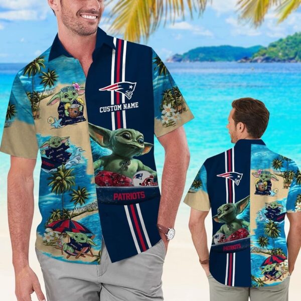 New England Patriots Baby Yoda Hawaiian Shirt For Men And Women