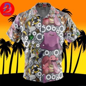 Normal Type Pokemon Pokemon For Men And Women In Summer Vacation Button Up Hawaiian Shirt