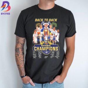 Official 2024 Back To Back Uconn Huskies Mens Basketball NCAA National Champions With Signatures Unisex T-Shirt