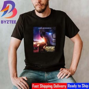 Official Character Poster Chris Hemsworth As Orion Pax Optimus Prime in Transformers One Witness The Origin Unisex T-Shirt