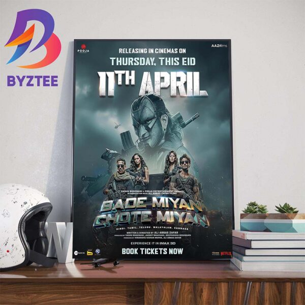 Official Poster Bade Miyan Chote Miyan April 11th 2024 Home Decor Poster Canvas
