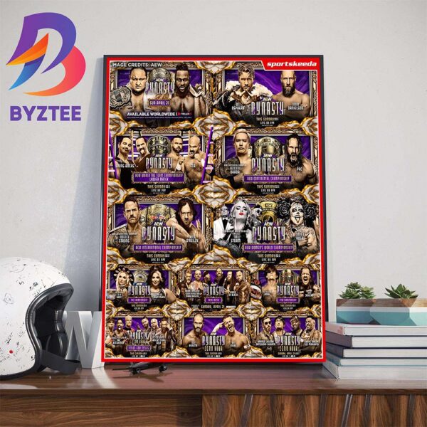 Official The Matchcard For AEW Dynasty Home Decor Poster Canvas