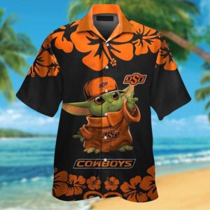 Oklahoma State Cowboys Baby Yoda Tropical Aloha Hawaiian Shirt For Men And Women