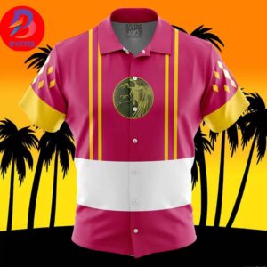Pink Ranger Ninjetti Mighty Morphin Power Rangers For Men And Women In Summer Vacation Button Up Hawaiian Shirt