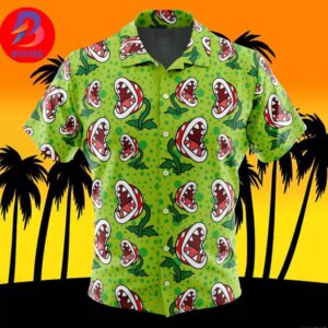 Piranha Plant Super Mario Bros For Men And Women In Summer Vacation Button Up Hawaiian Shirt