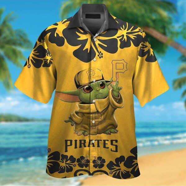 Pittsburg Pirates Baby Yoda Tropical Aloha Hawaiian Shirt For Men And Women
