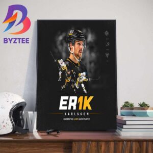 Pittsburgh Penguins Erik Karlsson 1000 NHL Games And Counting Home Decor Poster Canvas
