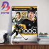 Pittsburgh Penguins Sidney Crosby 14th Player In NHL History To Record 1000 Assists Home Decor Poster Canvas