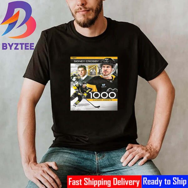 Pittsburgh Penguins Sidney Crosby Becomes The 14th Player Of All-Time To Reach 1000 Assists Unisex T-Shirt