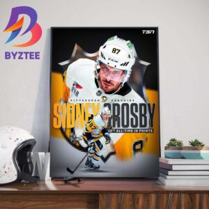 Pittsburgh Penguins Sidney Crosby For The 10th Most Points In NHL History Home Decor Poster Canvas