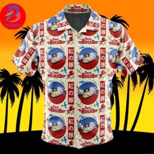 Porco Rosso Studio Ghibli For Men And Women In Summer Vacation Button Up Hawaiian Shirt