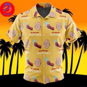 Power Saitama One Punch Man For Men And Women In Summer Vacation Button Up Hawaiian Shirt