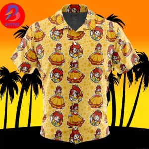 Princess Daisy Super Mario Bros For Men And Women In Summer Vacation Button Up Hawaiian Shirt