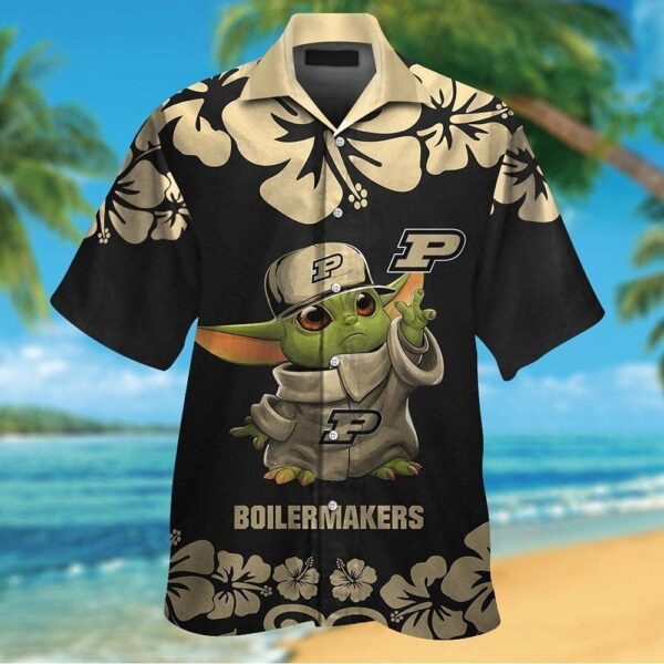 Purdue Boilermakers Baby Yoda Tropical Aloha Hawaiian Shirt For Men And Women