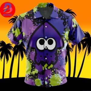 Purple Squid Aloha Splatoon For Men And Women In Summer Vacation Button Up Hawaiian Shirt