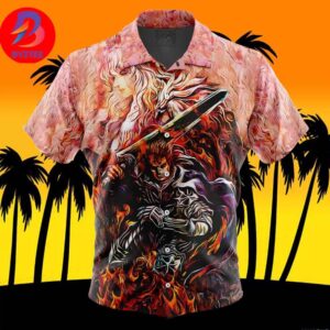 Quest of Guts Berserk For Men And Women In Summer Vacation Button Up Hawaiian Shirt