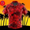 Red Pattern Saitama One Punch Man For Men And Women In Summer Vacation Button Up Hawaiian Shirt