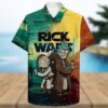 Rick Morty Entwined in a Star Wars Tropical Aloha Hawaiian Shirt For Men And Women