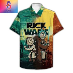 Rick Morty Entwined in a Star Wars Tropical Aloha Hawaiian Shirt For Men And Women