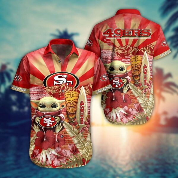 San Francisco 49Ers NFL Baby Yoda Tropical Aloha Hawaiian Shirt For Men And Women